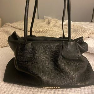 Burberry black leather tote, gently worn